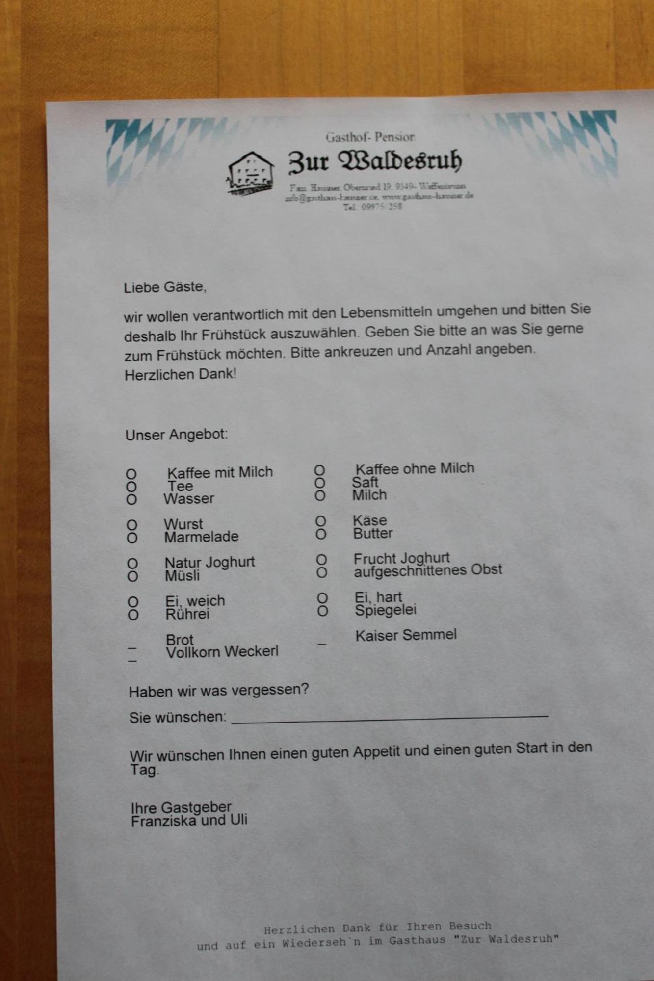 Gasthaus Zur Waldesruh Waffenbrunn Extérieur photo